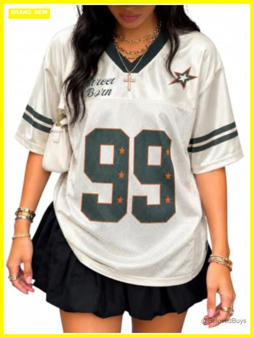 Oversized V-Neck Mesh Graphic T-Shirt Retro Streetwear Hip Hop Tee